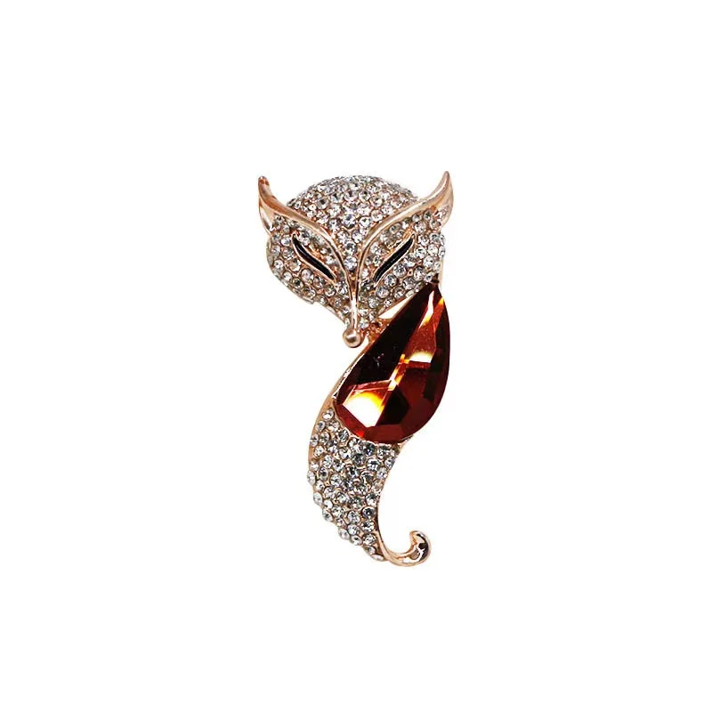 

Fashion Jewelry Fox Zircon Brooch for Women Gift Wedding Party