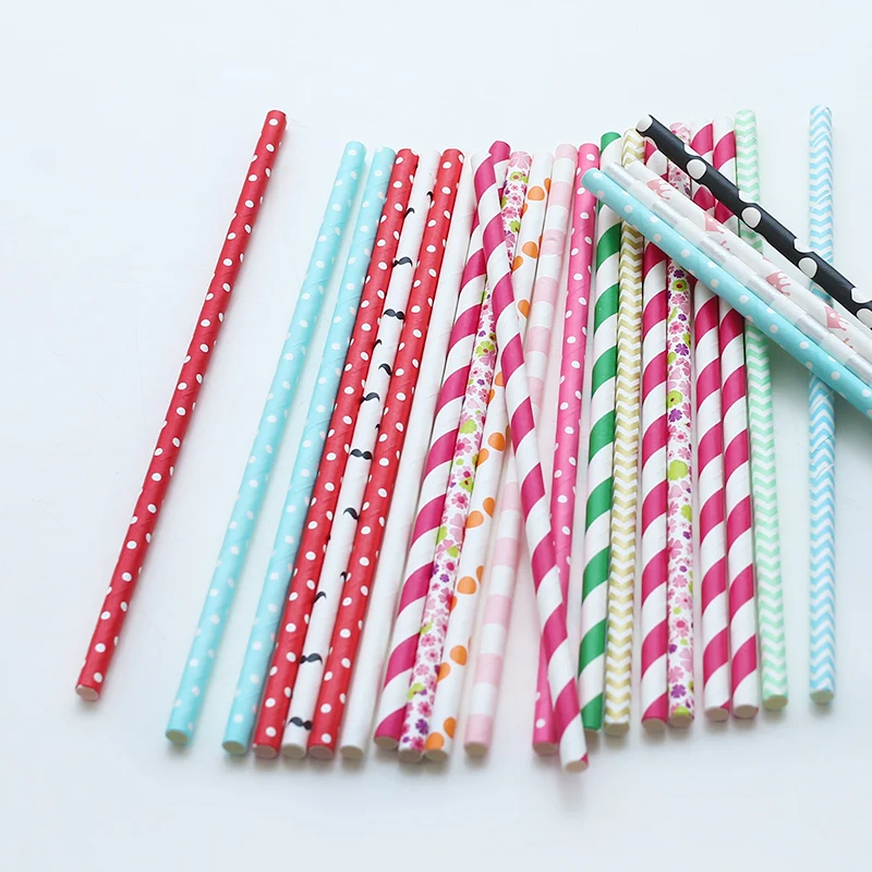 

Custom Disposable Printed Paper Drinking Paper Straws Biogradeable