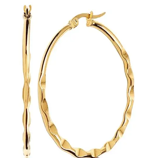

Hoop Earrings Fashion Hypoallergenic Wave Ring Earrings for Women