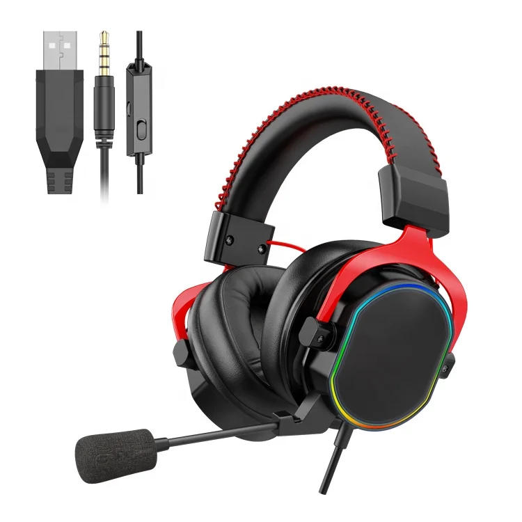 

Pc Gaming Headset Game Earphones Pc Usb Stereo Colorful Lighting Gaming Headphone With Microphone for Computer