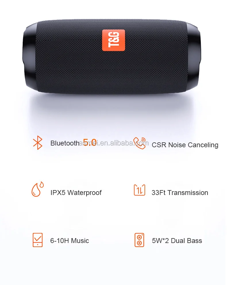 TG117 Mini BT Speaker Portable Wireless With TF card and FM Radio For Mobile Phone PK Loudspeaker TG113 - ANKUX.COM