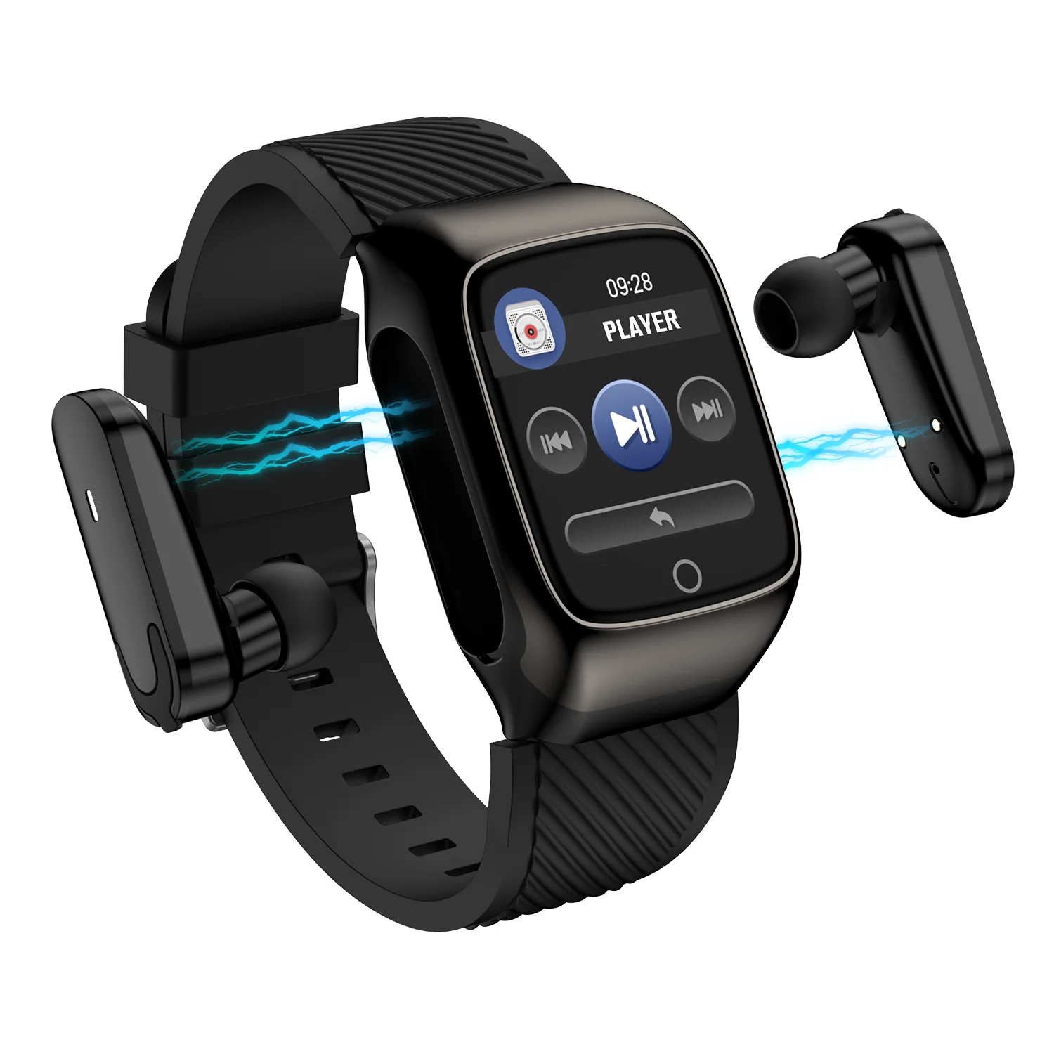 

Amazon Hot Smart Watch 2 in 1 With Earbuds Receive Calls Messages Music Control 2 in 1 Smart Watch Earbuds With Bluetooth