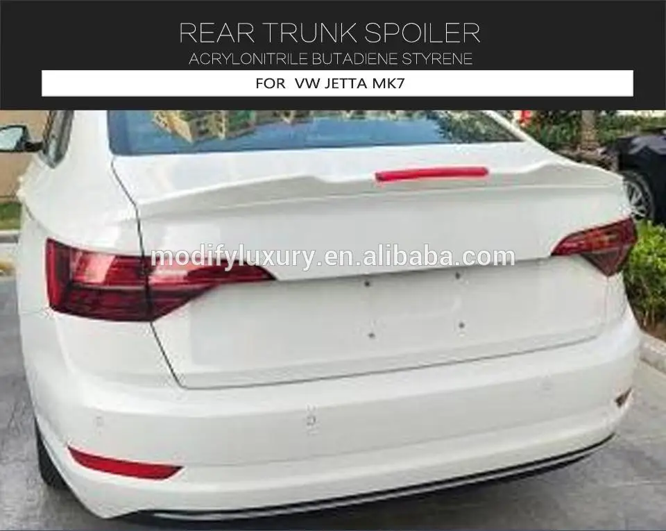 Source Glossy Black Painted Rear Trunk Lip Spoiler Wing For VW