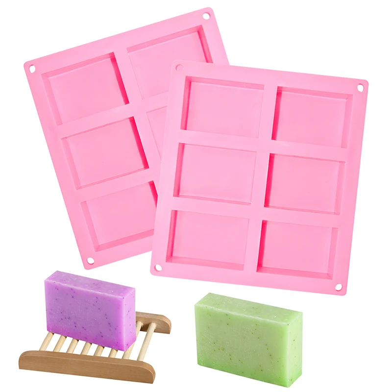 

Custom handmade Silicone Soap moulds 6 Cavity BPA Free Rectangle Candle Molds DIY Homemade Loaf Silicone Soap Mold, Pink,blue,purple or custom