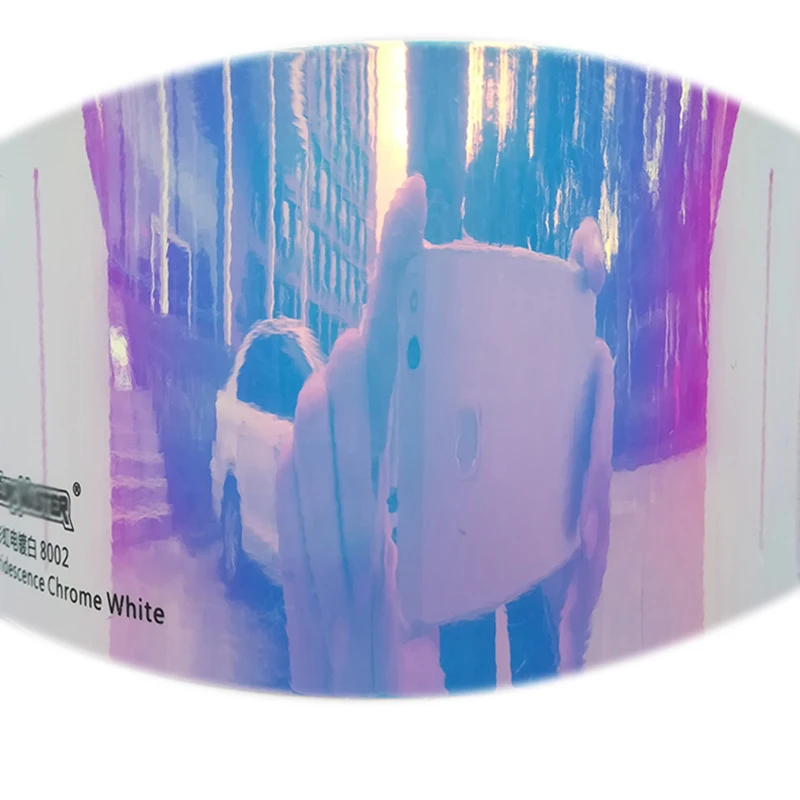 

WRAPMASTER Free shipping to USA 1.35*18M Holographic White Rainbow Mirror Chrome Wrapping Vinyl Film