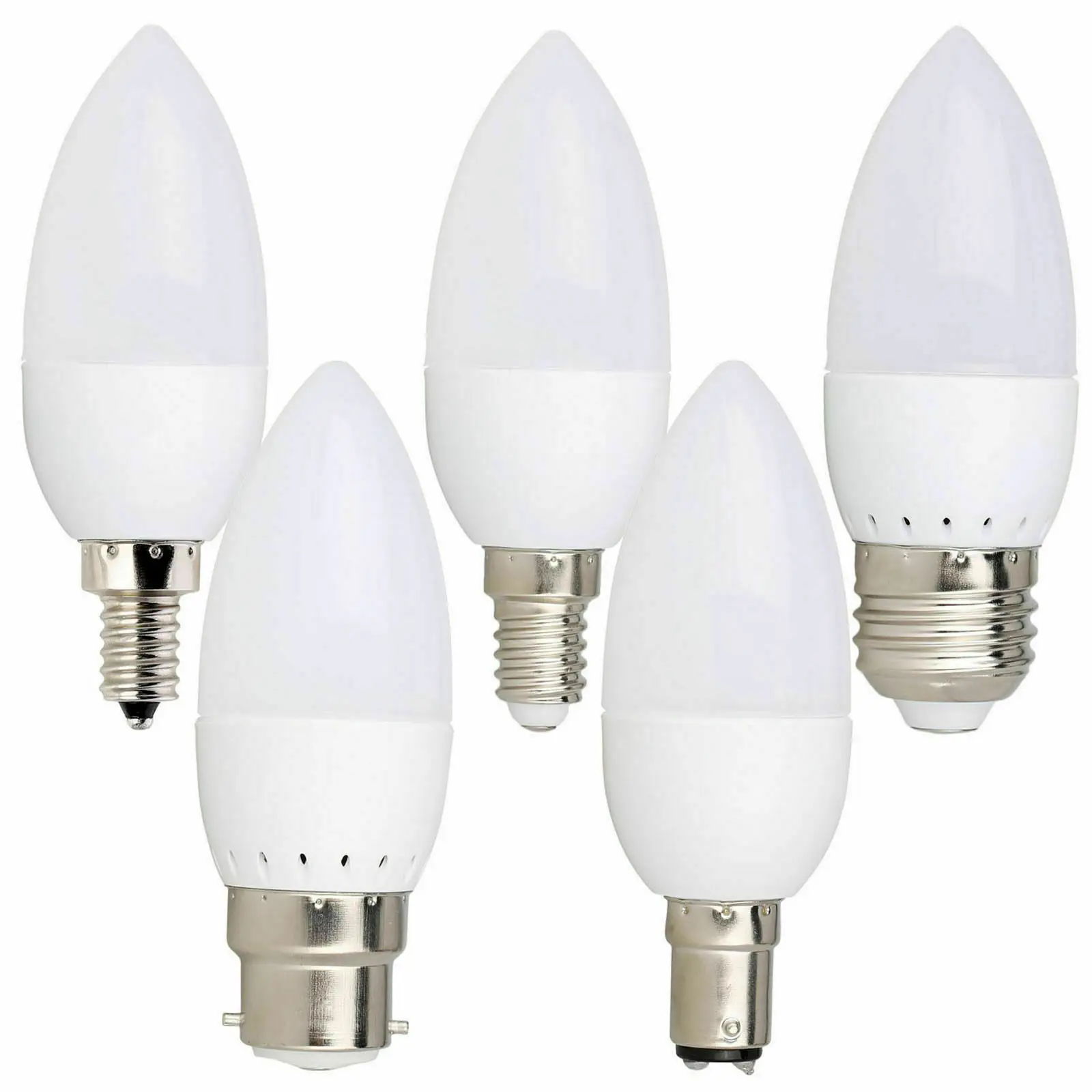 Factory 85-265V Plastic Decorative Lamps E14 E27 E12 B22 B15 3W Led Candle Bulb Light