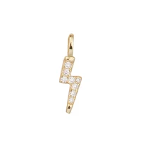 

A217A fashion 925 Sterling Silver zircon Lightning Bolt Charm gold Pendant by Moyu