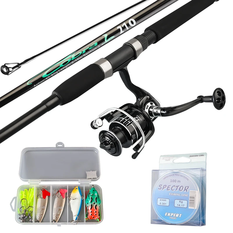 2.1m2.4m 40-80g Bass Full Set Fishing Rod and Reel Combo Spinning Fishing Rod Combo Set