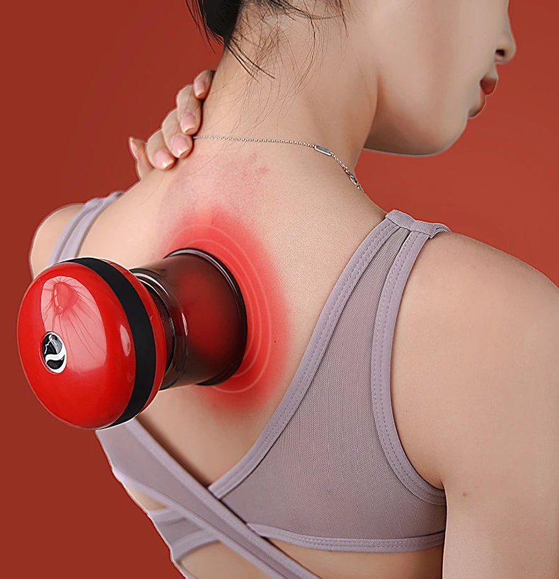 

Electric red light electronic vacuum smart therapy gua sha dry electrical achedway dynamic cupping set massager device, Red black