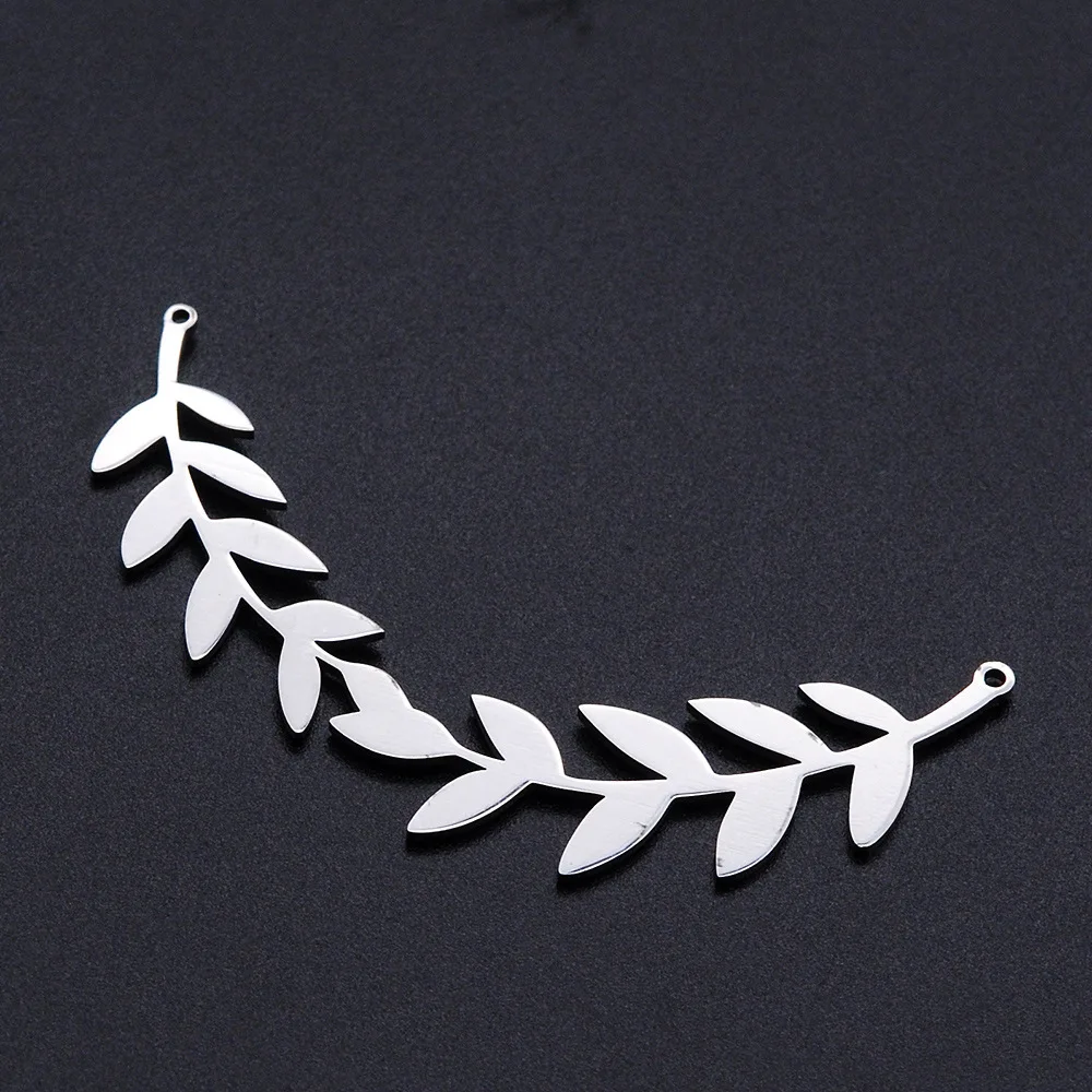 

Simple Minimalist Stainless Steel Olive Branch Shape Pendant