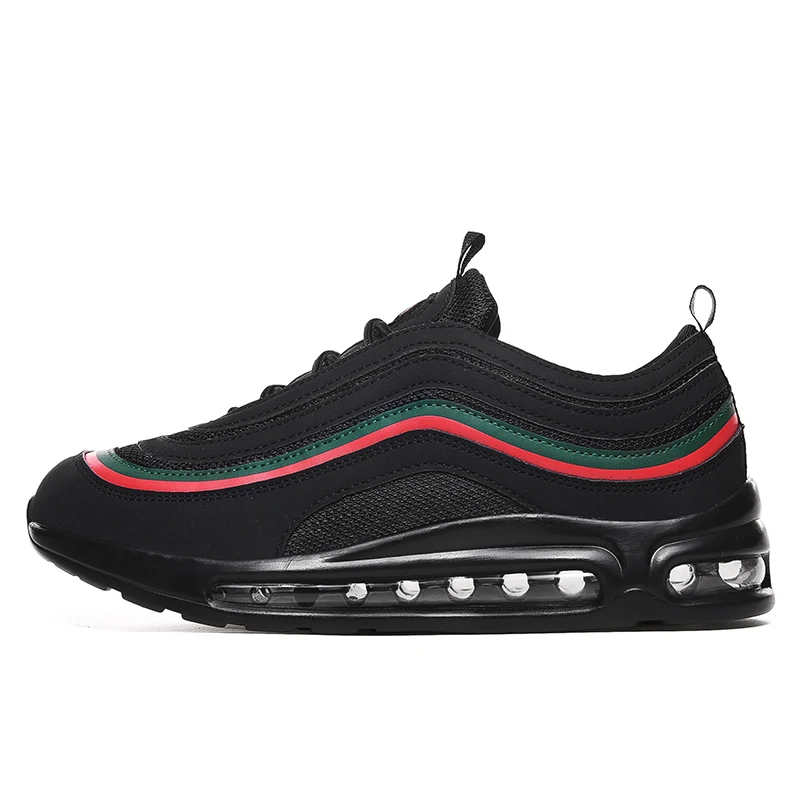 

Full palm cushion shock absorber bullets men's sports and leisure air running shoes, Black