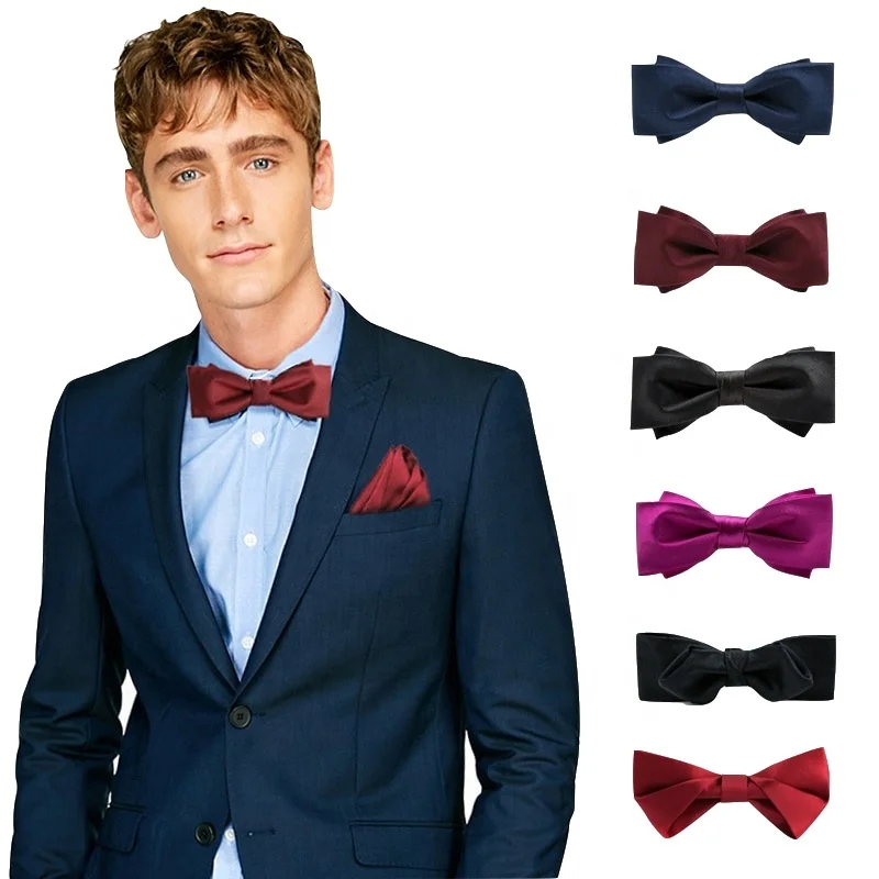 

Wholesale Custom Fashion Wedding Bowtie Set Mens Pre-tied Bow Ties for Sale