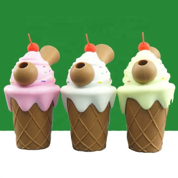 

Creative Christmas Ice Cream Silicone Tobacco Pipe Ice Cream Cup Tobacco Smoking Pipe, Picture