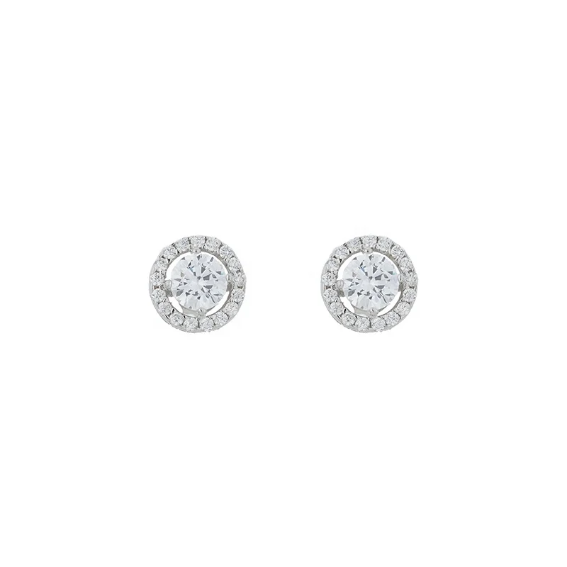 

Factory Direct Sale S925 Sterling Silver Earrings Inlaid Zircon Fashion Simple Ladies
