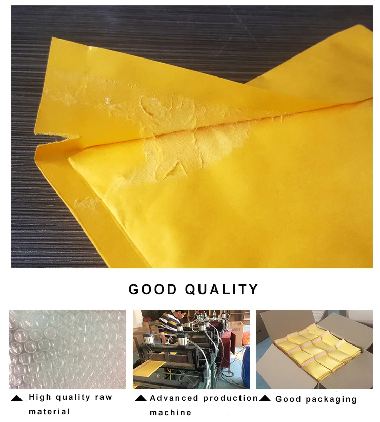 Eco Friendly Kraft Paper Shipping Bubble Envelope Mailers With Cushion