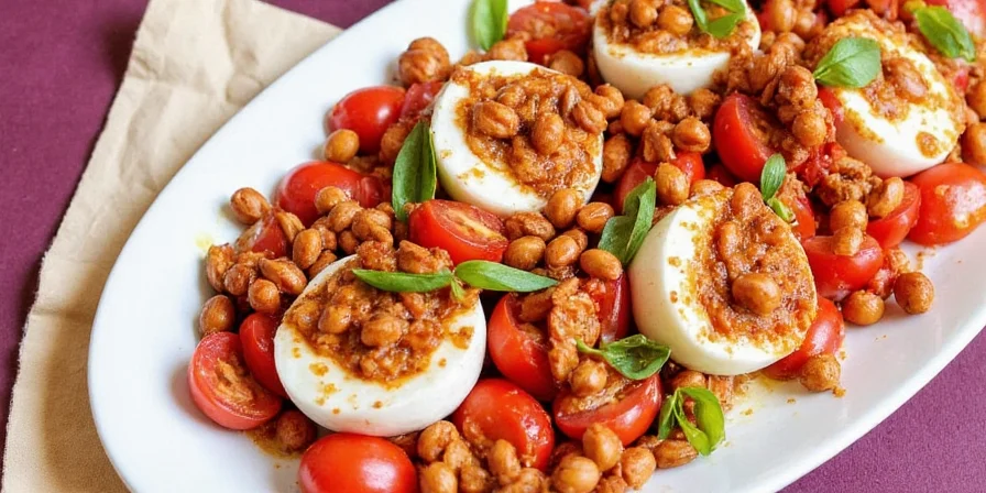 Classic Caprese Salad with olive oil and balsamic glaze