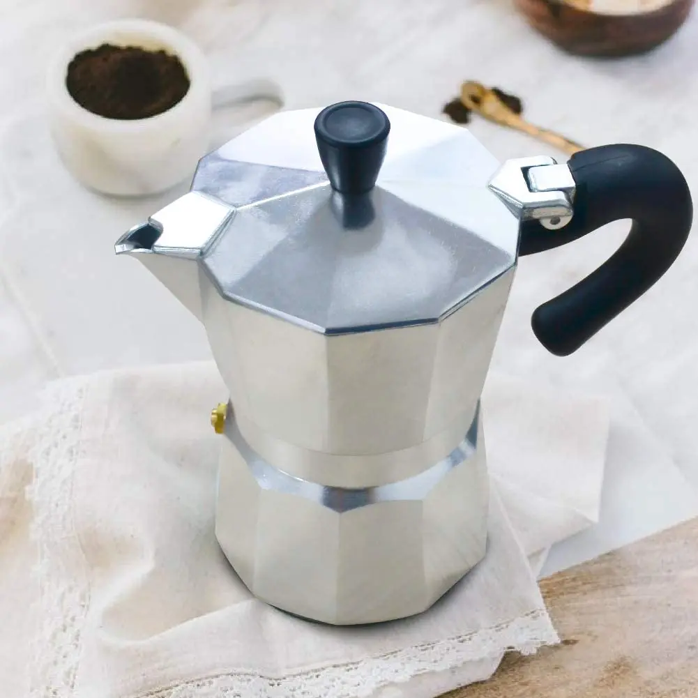 European Aluminium Stovetop Coffee Maker Coffee Pot JIAOAOO Classic Italian Espresso Coffee Maker Espresso Pot 150/300ml Traditional Homemade Coffee