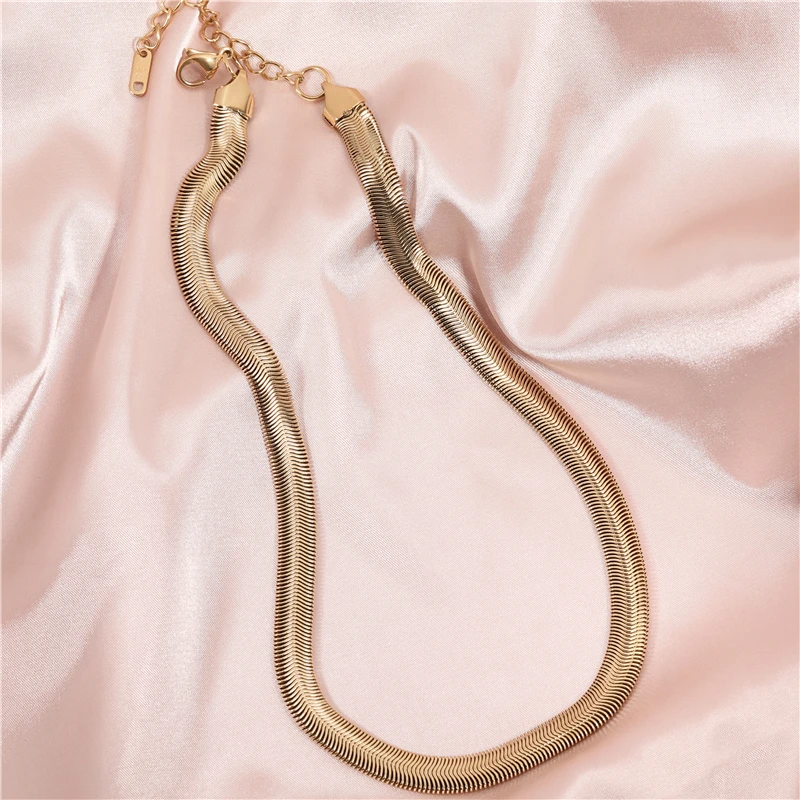 Joolim Jewelry Customized 18K Pvd Gold Plated Snake Chain Necklace Stainless Steel Bracelet  Fashion Jewelry for Women