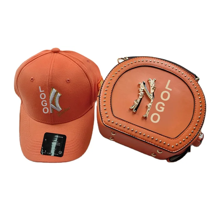 

Wholesale 2021 luxury designer custom purse and hat sets women hand bags, 9 colors
