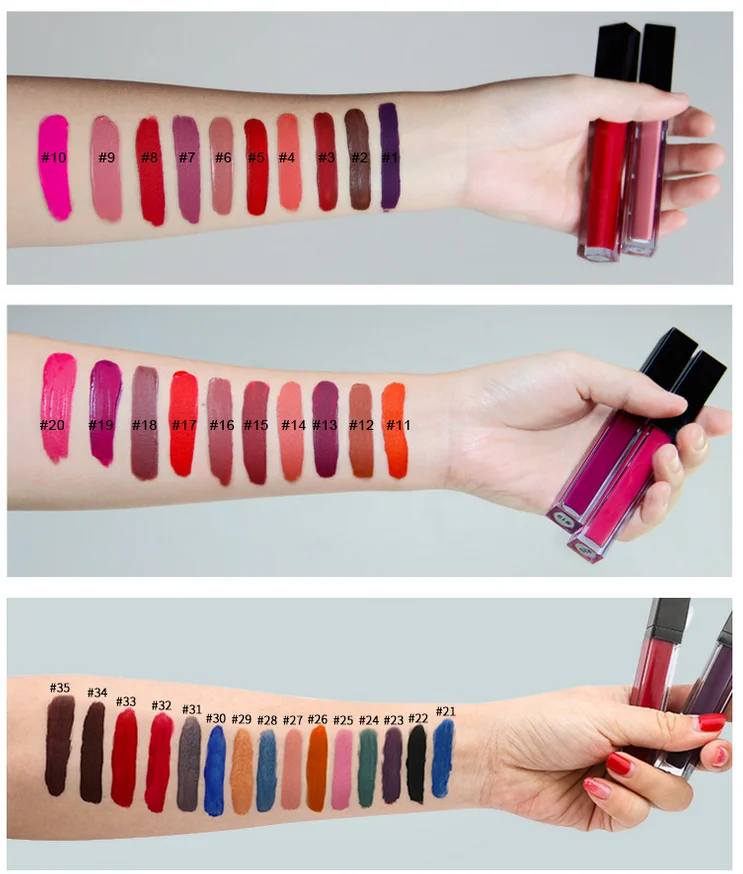 

Woman Vegan Private Label Slim Lipstick Tube Waterproof Matte Liquid Lipstick Brands, 35 colors