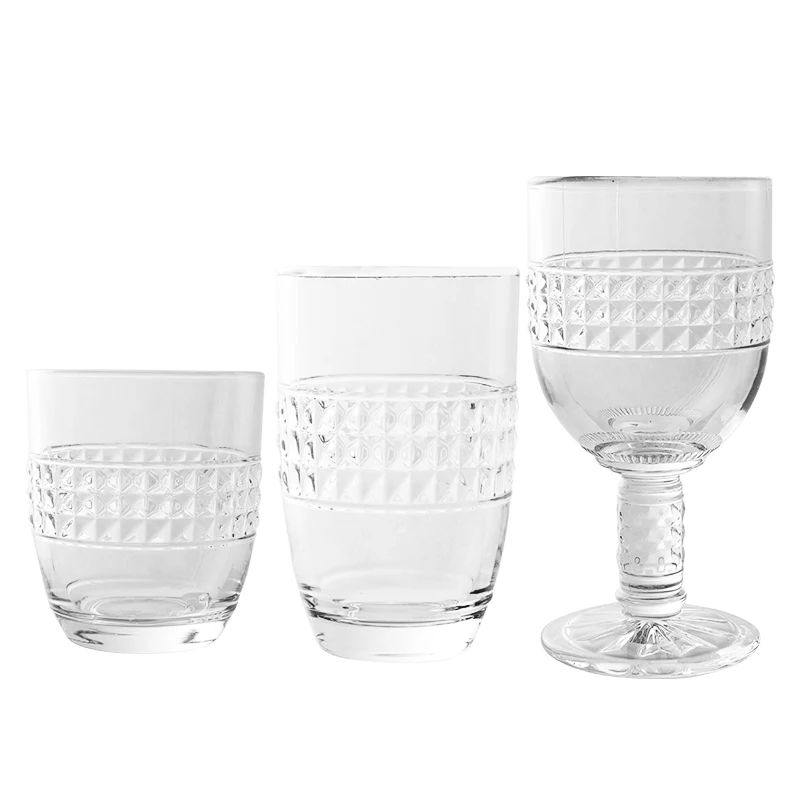 

Restaurant Appliance Semi Diamond Transparent Personalized Pressed Wine Glass