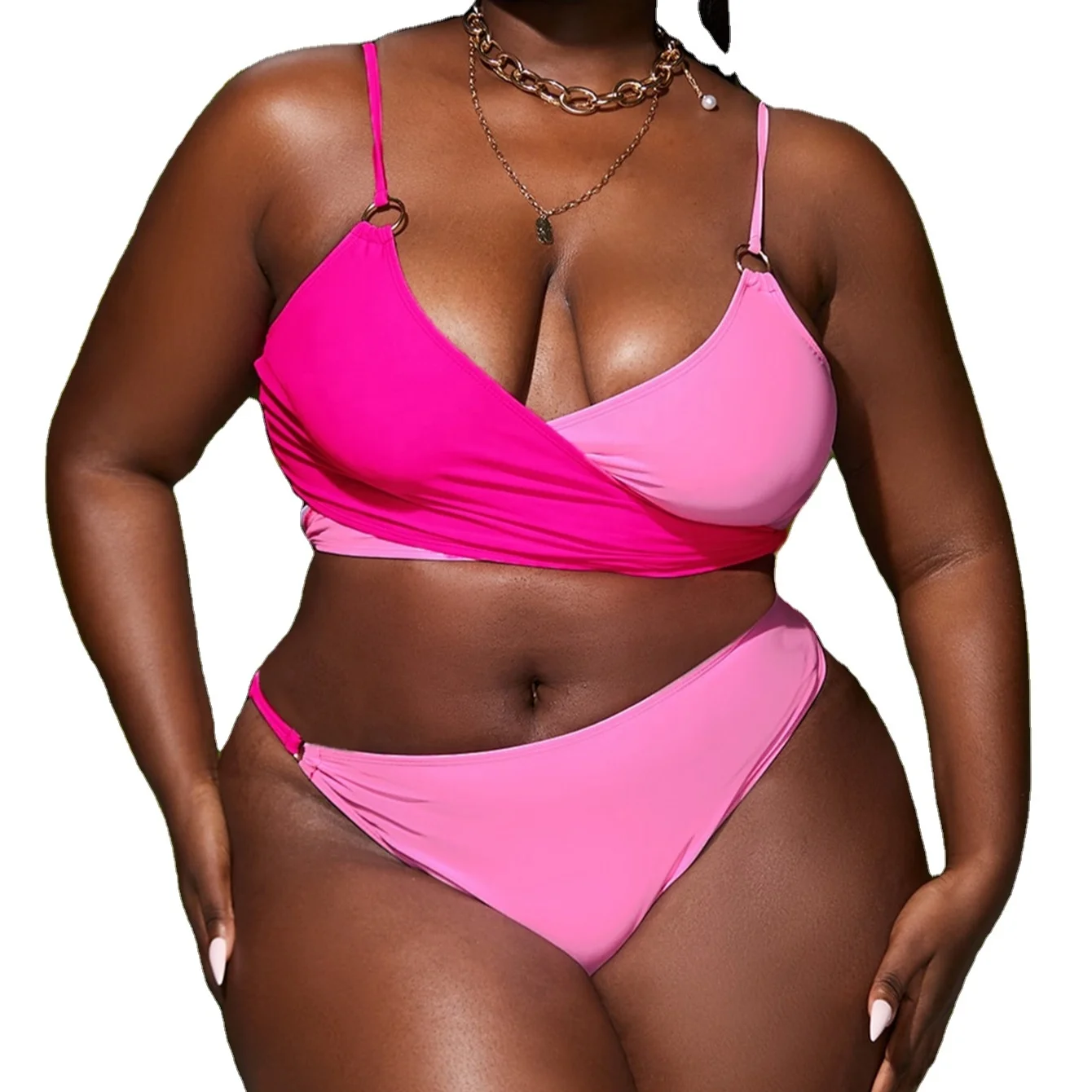 

Two Piece Swimsuits for Women Split Bikini Sets Plus Size Bathing Suits Swimwear for Summer, Black blue white red green navy customized color