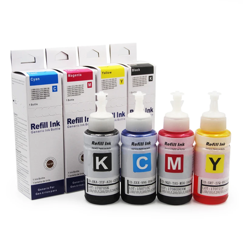 

Ocbestjet 6 Colors 70ML/Bottle Universal Dye Ink For Epson L380 Black Ink For Epson L805 L380 L382 Printer