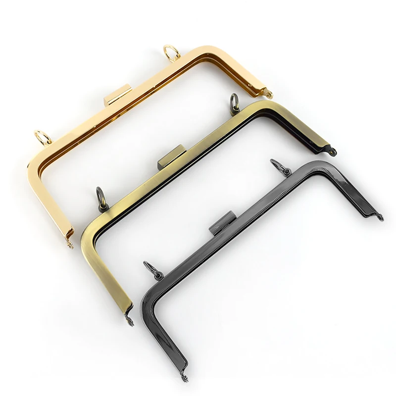 

Meetee B-H041  Square Smooth Surface Without Holes With Screw Handle Bag Handmade Accessories Wallet Frame, Gold/bronze/gun black