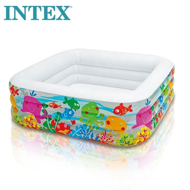

Intex 57471 Sea Aquarium Swimming Pool Inflatable Outdoor Water Pool for Kids and Adults, As picture