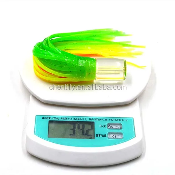 Resin Head Trolling Lure 19cm 38g Resin Head Pvc Skirts Fishing Lures Soft Octopus Squid Fishing