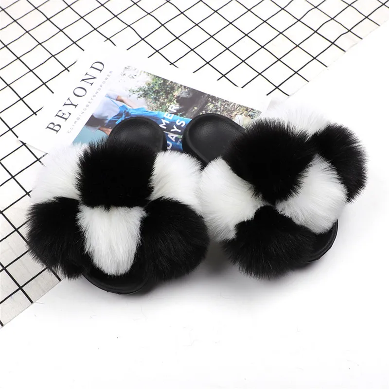 

cute fur pom slipper for women, Show as pictures