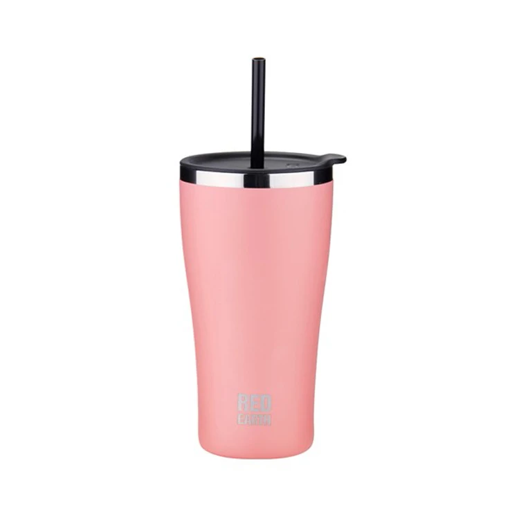 

Straw cup Double walle Stainless steel 530ml Vacuum insulated water mug customized logo thermo leak proof coffee cup w/lid, Customized colors acceptable