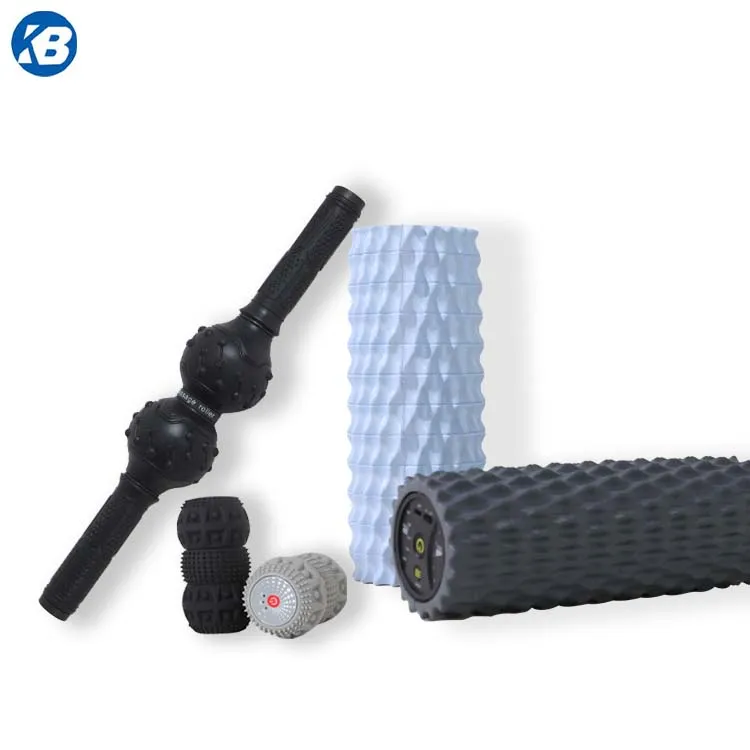 

Wholesale yoga sport gym vibrating foam roller long set orange muscle peanut silicone rubber massage ball set, Grey or customized