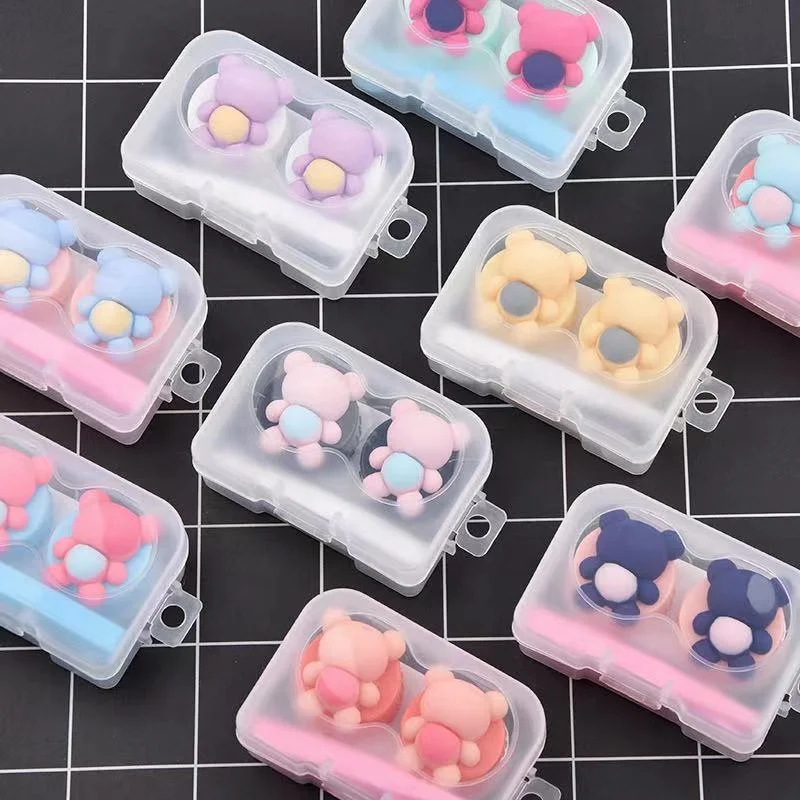 

FY DIY bear portable cosmetic contact lens case