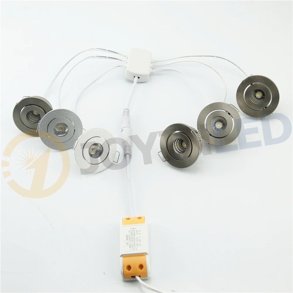 6pcs 3W 18W Round Dimmable Mini LED Downlight Cutout 41mm LED Ceiling Lamp Recessed Small LED Spot Light For Showcase Mall