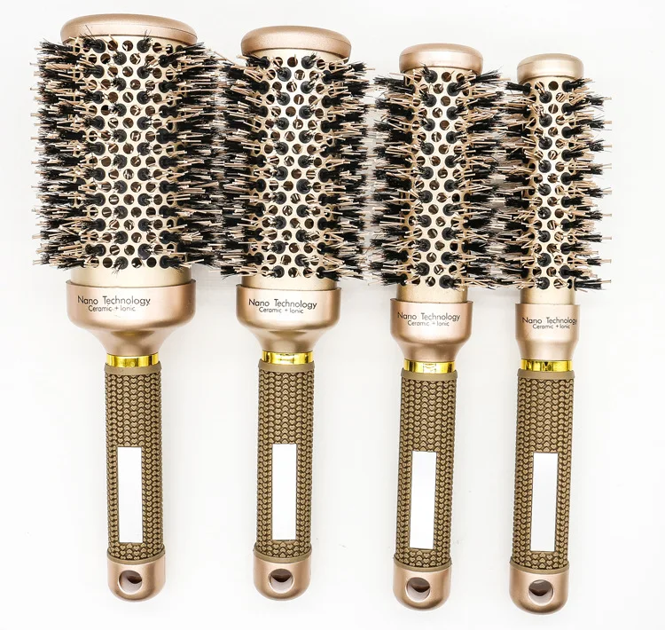 

VMAE Salon Hairdressing Styling Hair Beauty Tool Hair Brush Curling Hair Comb Aluminum Tube Ceramic Round Barrel Nylon 4 Sizes