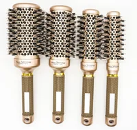 

VMAE Salon Hairdressing Styling Hair Beauty Tool 4 Sizes Aluminum Tube Ceramic Round Barrel Nylon Hair Brush Curling Hair Comb