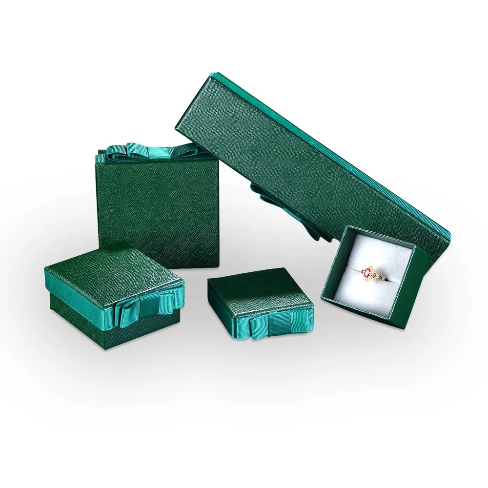 

New design handmade creative green retail texture jewelry set box