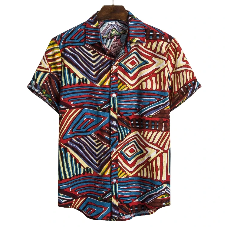 

Hot Sale Soft Fabric Short Sleeve Loose Casual Printed Hawaiian Beach Shirt For Man