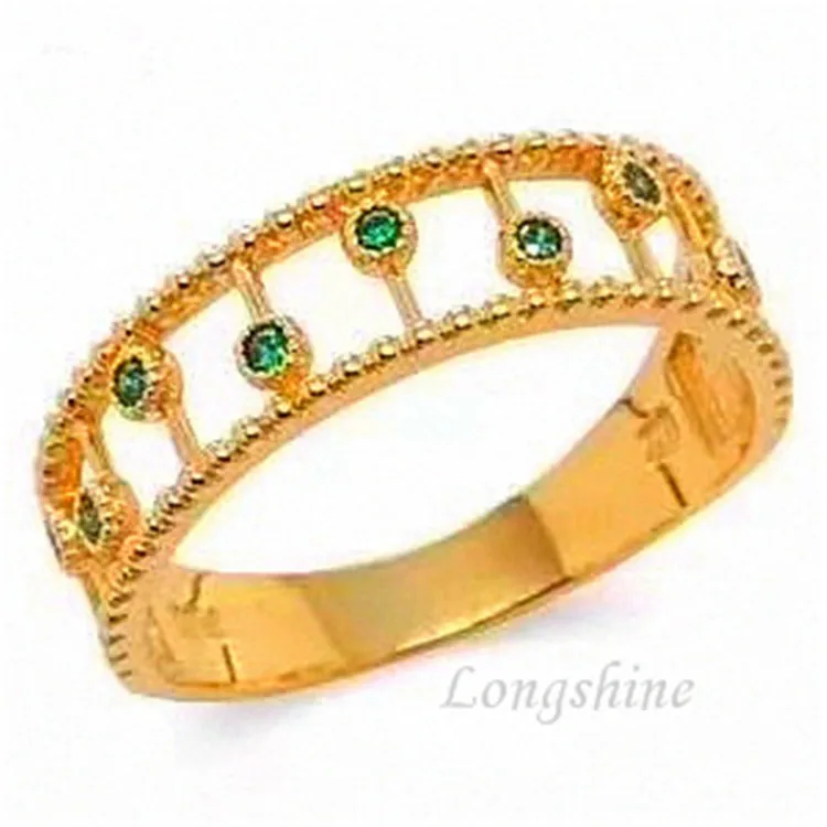 

Vintage Retro Style Rose Gold Gemstone Jewelry Natural Emerald / Ruby / Sapphire Ring For Women
