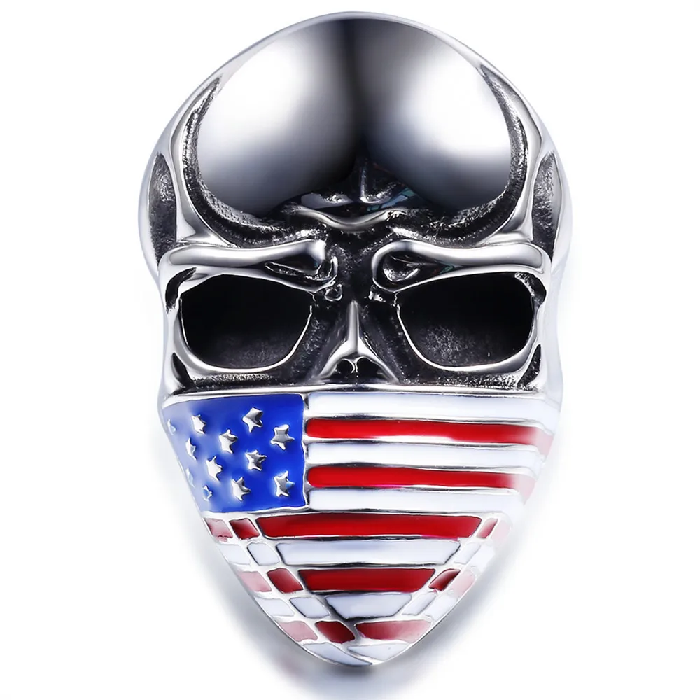 

R052 Fashion jewelry men big rings stainless steel skull shape ring