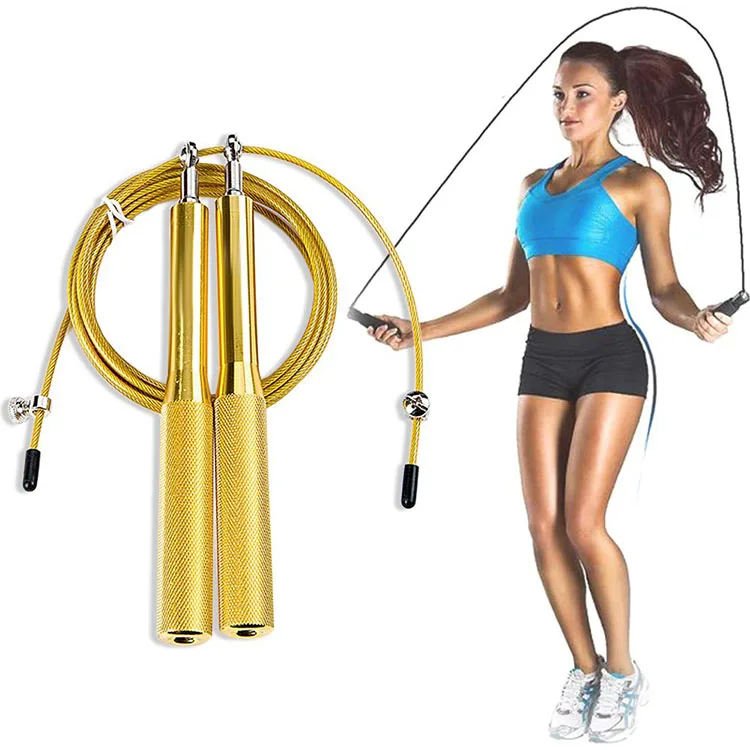 

Aluminum Handle Steel Wire Jump Rope Ball Bearing Steel Wire Outdoor Fitness Body Building Skipping Rope, Red