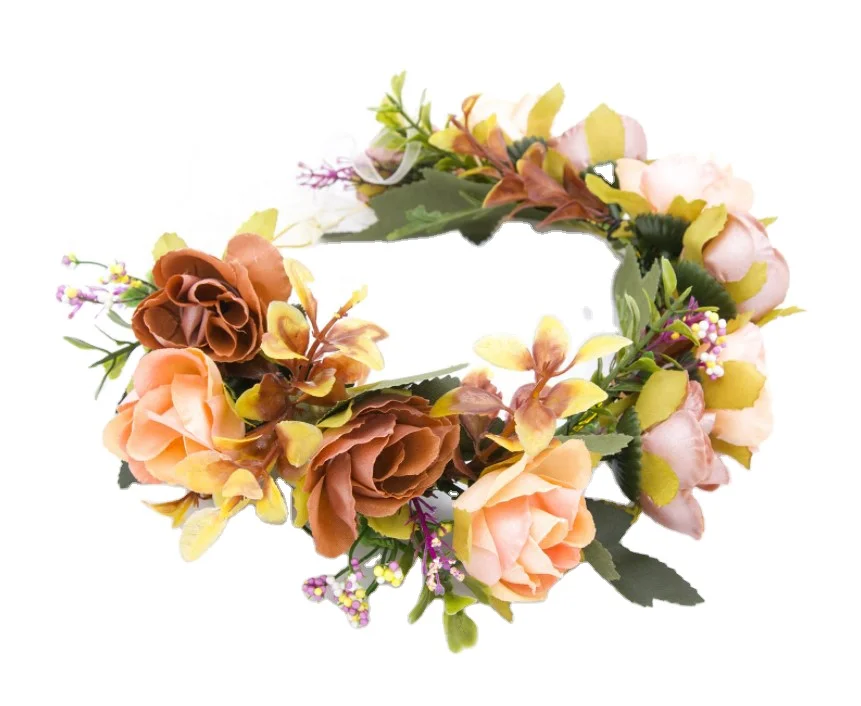 

2781E Ready to ship Floral hairband Bohomia hair wreath Artificial Flower Headband Crown