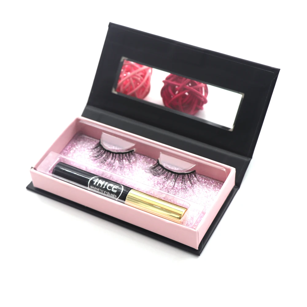 

liquid false magnetic eyeliner with eye lashes, Black