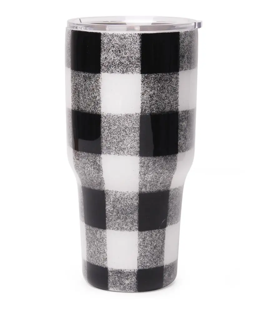 

Wholesale Insulated Water Bottle Buffalo Plaid 30oz Epoxy Glitter Buffalo Plaid 304 Stainless Steel Tumbler Cup DMA61172