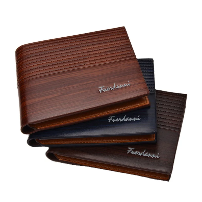 

Hot Sell classic men short style Fuerdanni brand pu wallet for men, 3 colors