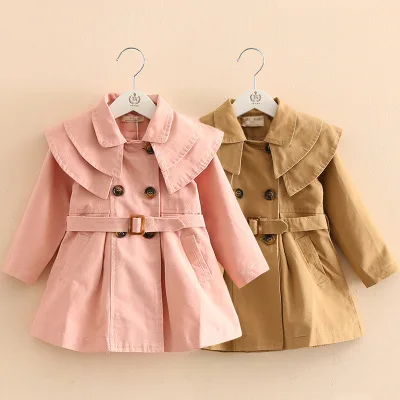 

Kids Baby Girls Jacket 2021 New Autumn Spring Windbreaker For Girls Outerwear Coat Children Trench Coat 2 3 4 5 6 Years