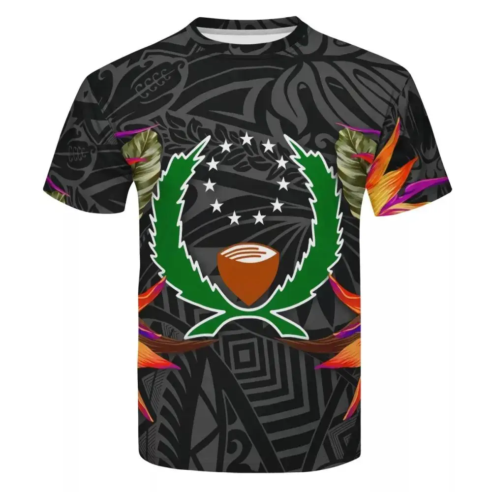 

2021 Summer T shirt Man Short Sleeve Shirt Charming Big Size 5XL Polynesian Pohnpei Tribal Design Style T-shirts for Mens