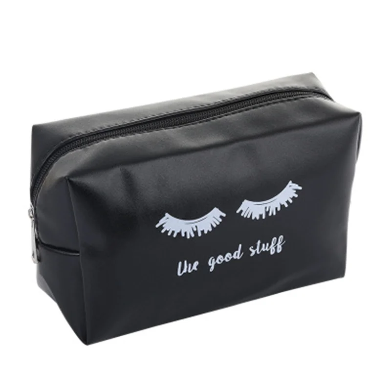 

Eyelash Printed Custom Women Cosmetic Makeup Bag With Zipper, Customized color