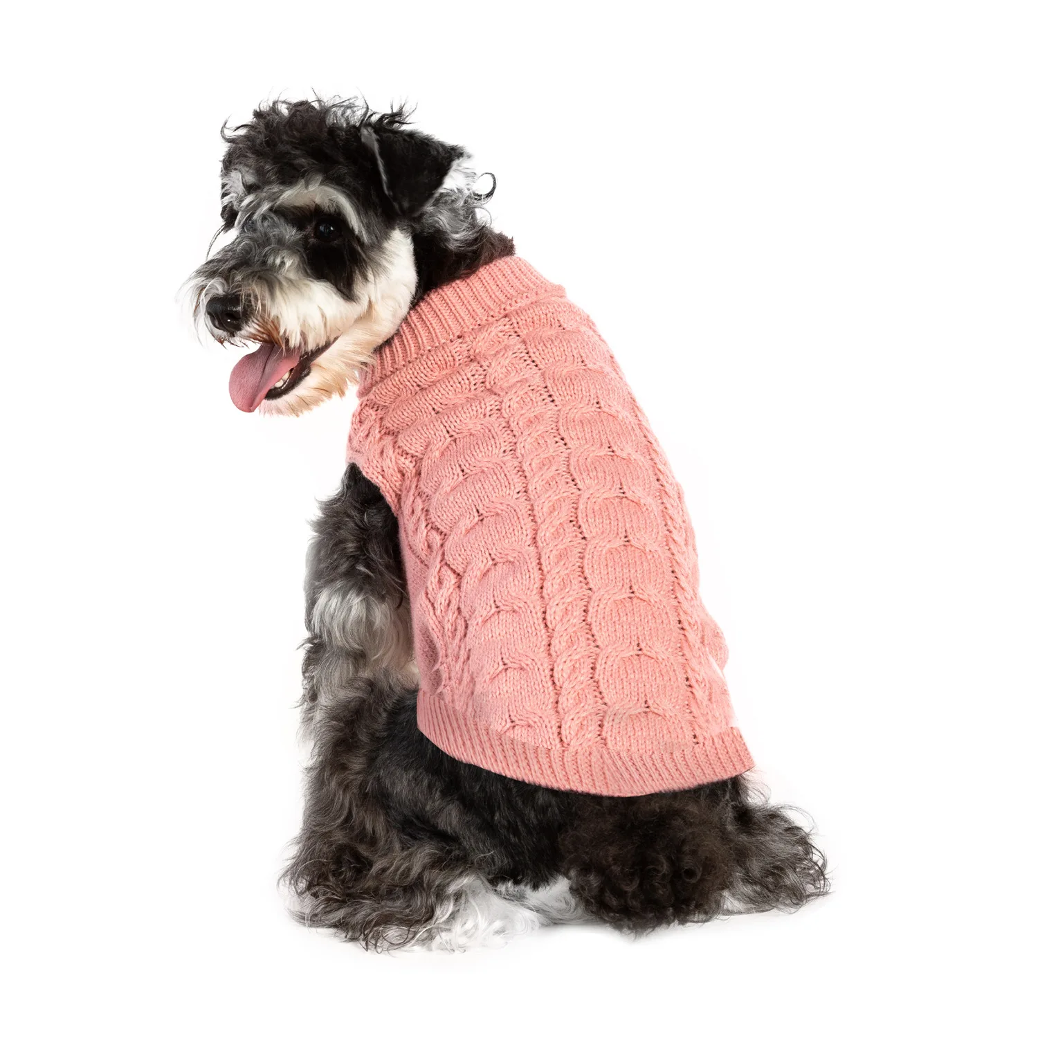 Turtleneck Knitted Dog Sweater Classic Cable Knit Jumper Coat Warm Pet